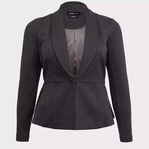 Torrid | Grey, Cropped Peplum Blazer - 0/L/12